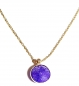 Preview: 585/-14K GOLD Collier mit einem lila Bergquarz bestückt