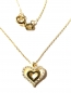 Preview: 585/-14K GOLD Doppelherz Collierkettchen mit Zirkonia
