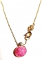 Preview: 585/-14K GOLD Collier mit einem rosa Bergquarz bestückt