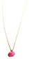 Preview: 585/-14K GOLD Collier mit einem rosa Bergquarz bestückt