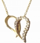 Preview: 585/-14K GOLD HERZ Collier mit Zirkonia bestückt