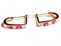 Preview: Echt Gold 585/ -14 K Ohrringe schön mit pink-weissen Zirkonia