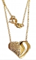 Preview: 585/-14K GOLD HERZ Collier mit Zirkonia bestückt