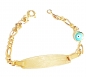 Preview: 585/-14K GELBGOLD KINDERARMBAND MIT PLATTE türkische Auge, für Gravur geeignet