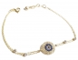Preview: 585/-14K GELBGOLD TÜRKISCHES AUGE ARMBAND MIT ZIRKONIA