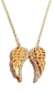 Preview: 585/-14K GOLD Sagenhafter Engelsflügel Gold Collier mit Zirkonia