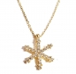 Preview: 585/-14K GOLD Collier mit magischem Schneeflocken Goldanhänger