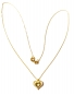 Preview: 585/-14K GOLD Doppelherz Collierkettchen mit Zirkonia