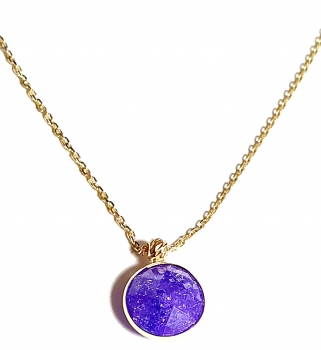 585/-14K GOLD Collier mit einem lila Bergquarz bestückt