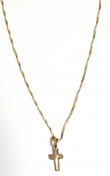 ECHTE 45 cm GOLDKETTE 585 (14K) MIT 585 (14) KREUZANHÄNGER zum SUPER ANGEBOT