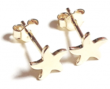 Echt Gold 585/ -14 K Ohrstecker schön ohne Steine STERN Motiv