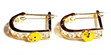 Echt Gold 585/ -14 K Ohrringe schön mit Zirkonia