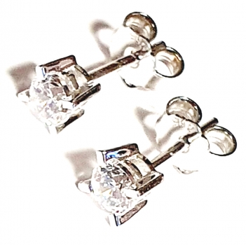 Echt Weissgold 585/ -14 K Ohrstecker schön mit Zirkonia