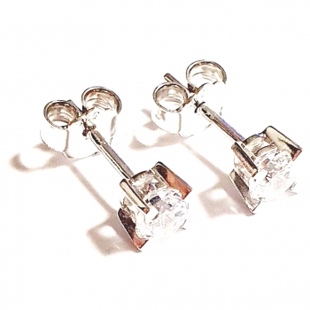 Echt Weissgold 585/ -14 K Ohrstecker schön mit Zirkonia