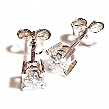 Echt Weissgold 585/ -14 K Ohrstecker schön mit Zirkonia