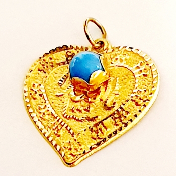 ECHTER GOLDANHÄNGER 585/-14K GOLD Gottes Name ALLAH herzform