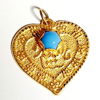 ECHTER GOLDANHÄNGER 585/-14K GOLD Gottes Name ALLAH herzform