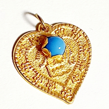 ECHTER GOLDANHÄNGER 585/-14K GOLD Gottes Name ALLAH herzform