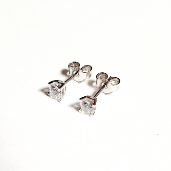 Echt Gold 585/ -14 K Ohrstecker schön mit Zirkonia Weissgold