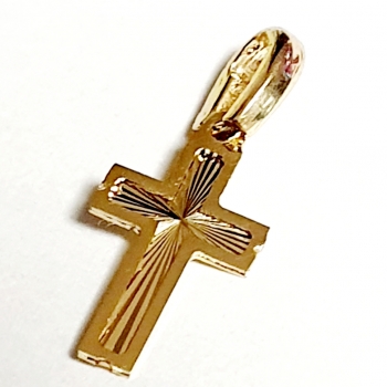 GOLDANHÄNGER 585/-14K GOLD KREUZ OHNE STEIN
