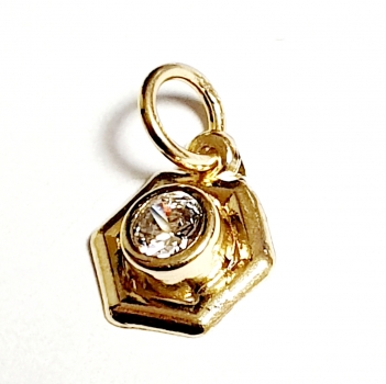 ECHT GOLD 585 /-14K GOLDANHÄNGER MIT ZIRKONIA SUPER ANGEBOT