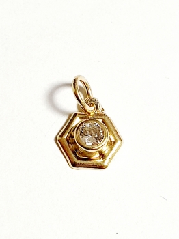 ECHT GOLD 585 /-14K GOLDANHÄNGER MIT ZIRKONIA SUPER ANGEBOT