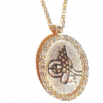 585/-14K GOLD Collier OSMANLI TURA ZIRKONIA