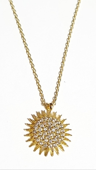 585/-14K GOLD bezaubernder Sonnen Gold Collier