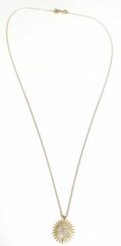 585/-14K GOLD bezaubernder Sonnen Gold Collier