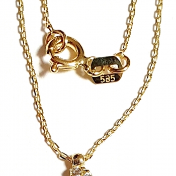 585/-14K GOLD Collier SCHWERT (KILIC) ZIRKONIA