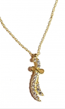 585/-14K GOLD Collier SCHWERT (KILIC) ZIRKONIA