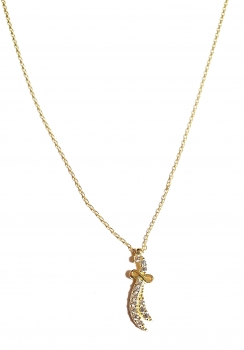 585/-14K GOLD Collier SCHWERT (KILIC) ZIRKONIA