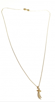 585/-14K GOLD Collier SCHWERT (KILIC) ZIRKONIA