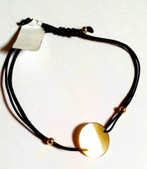 585/-14K GELBGOLD ARMBAND MIT KREISPLATTE, für GRAVUR geeignet