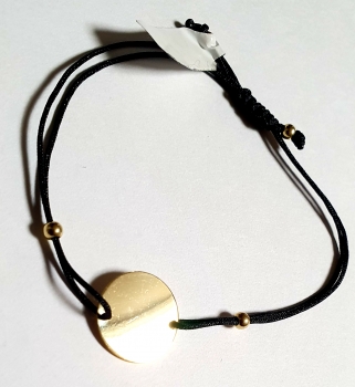 585/-14K GELBGOLD ARMBAND MIT KREISPLATTE, für GRAVUR geeignet