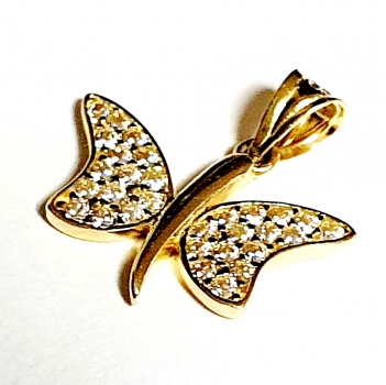 Goldanhänger 585/-14K massiv GOLD SCHMETTERLING schön