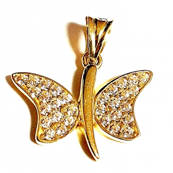 Goldanhänger 585/-14K massiv GOLD SCHMETTERLING schön