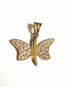 Goldanhänger 585/-14K massiv GOLD SCHMETTERLING schön