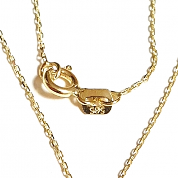 585/-14K GOLD Mond Stern Gold Collier mit Zirkonia bestückt