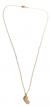 585/-14K GOLD Babyfüsschen Collier mit Zirkonia