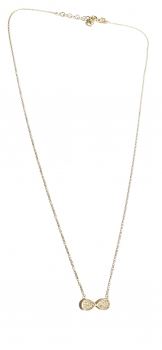 585/-14K GOLD UNENDLICHKEITSZEICHEN Gold Collierkettchen mit Zirkonia