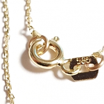 585/-14K GOLD bezaubernde Engelsflügel Gold Collier mit Zirkonia