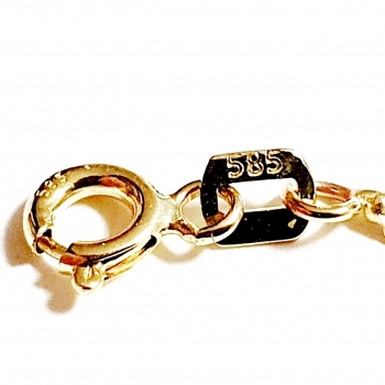 585/-14K GELBGOLD ARMBAND MIT ZIRKONIA HERZFORM