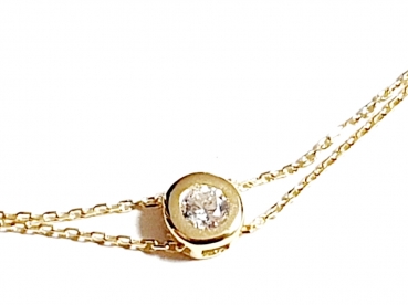 Echter 585/-14K GELBGOLD ARMBAND MIT ZIRKONIA