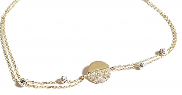 585/-14K GELBGOLD ARMBAND MIT ZIRKONIA