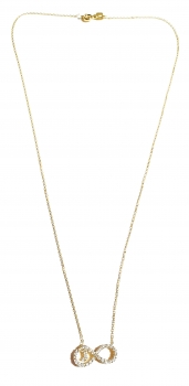 585/-14K GOLD UNENDLICHKEITSZEICHEN Gold Collier mit Zirkonia bestückt