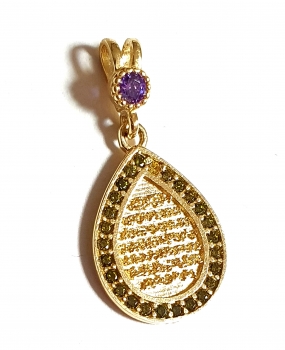 ECHTER GOLDANHÄNGER 585/-14K GOLD MIT STEINEN AYETEL KURSI