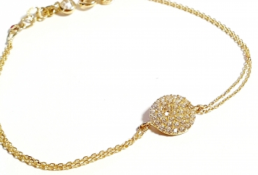 585/-14K GELBGOLD ARMBAND MIT ZIRKONIA