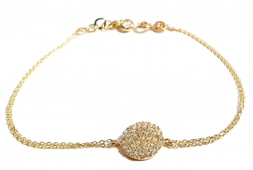 585/-14K GELBGOLD ARMBAND MIT ZIRKONIA