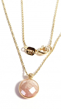 585/-14K GOLD Collier mit citrinfarbenem Bergkristall
